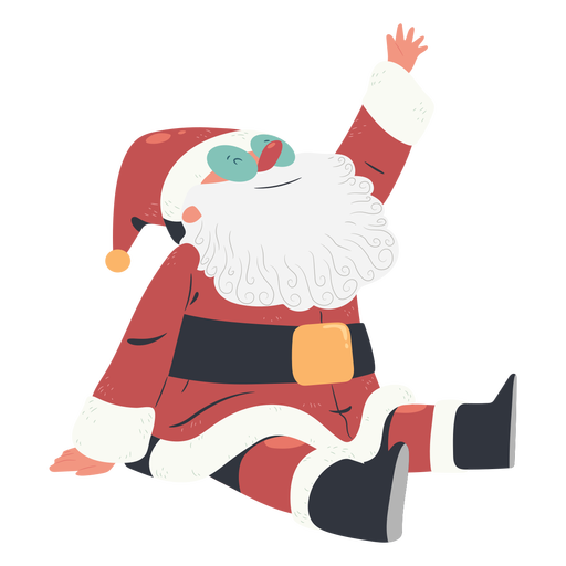 Sitzende Santan Claus Illustration PNG-Design