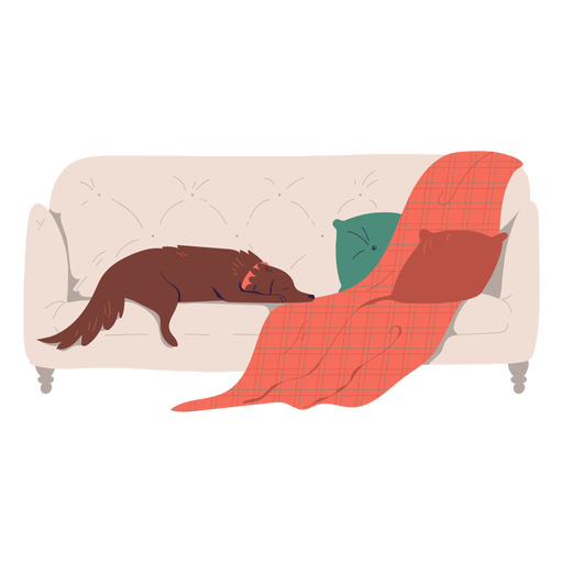 Download Sleepy dog on couch illustration - Transparent PNG & SVG ...