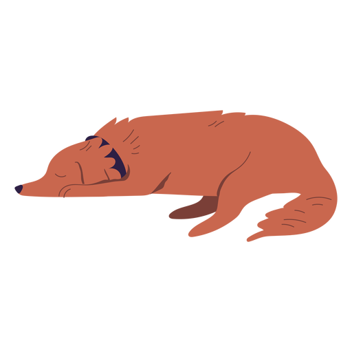 Sleepy laying dog illustration PNG Design