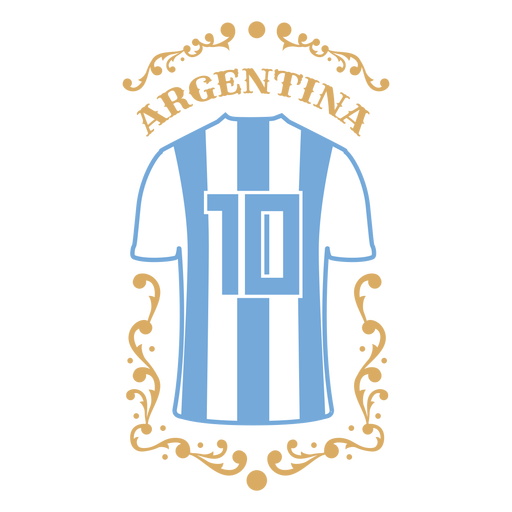 Camiseta de f?tbol insignia argentina Diseño PNG