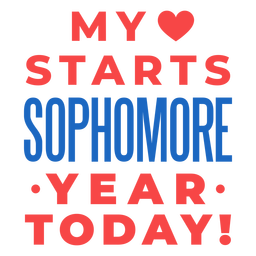 Sophomore year back to school PNG Design