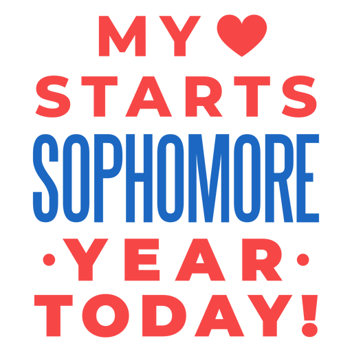 Sophomore year back to school PNG Design