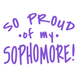 Estudiante de segundo año ¡año orgulloso letras Diseño PNG