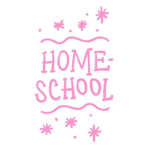 Sparkly homeschool lettering PNG Design