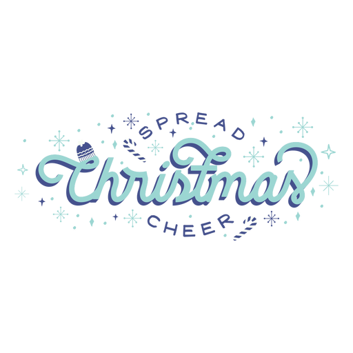 Difundir la insignia de letras de alegría navideña Diseño PNG