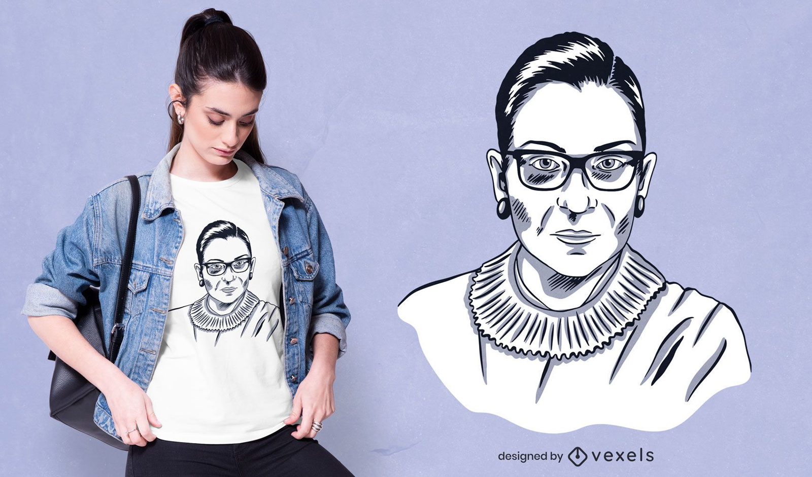 Ruth Bader portrait t-shirt design