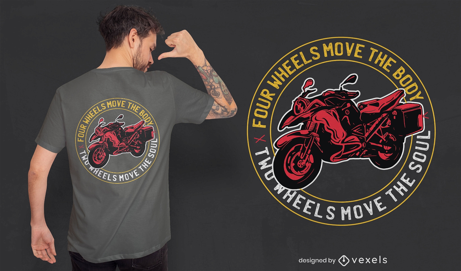 Two wheels quote t-shirt design