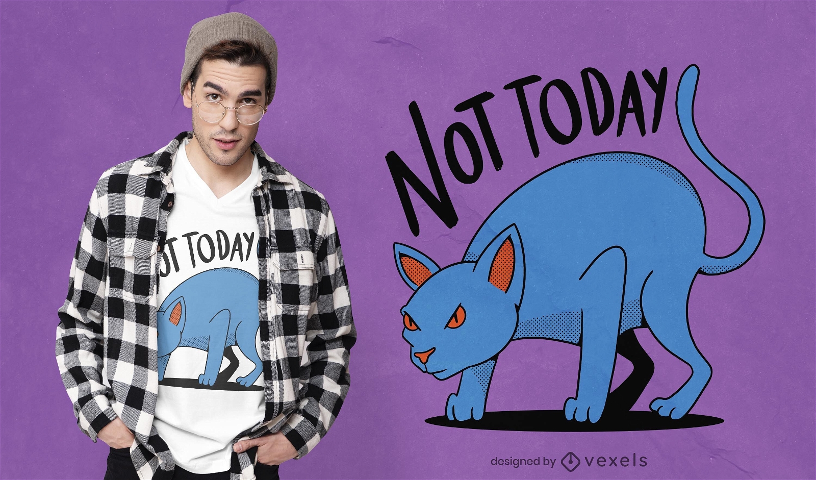 Not today cat t-shirt design