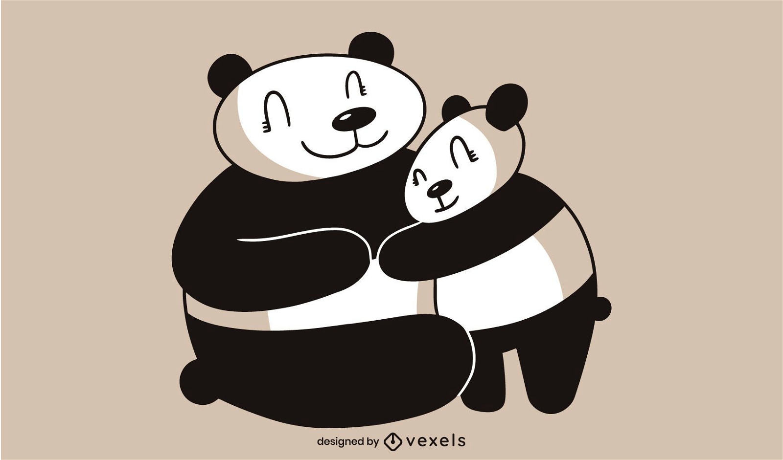 Netter Pandas Illustrationsentwurf