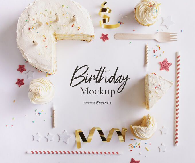 Birthday party mockup composition Birthday party mockup composition