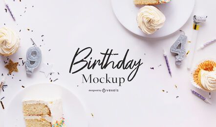 Cake Mockup on Yellow Images Object Mockups