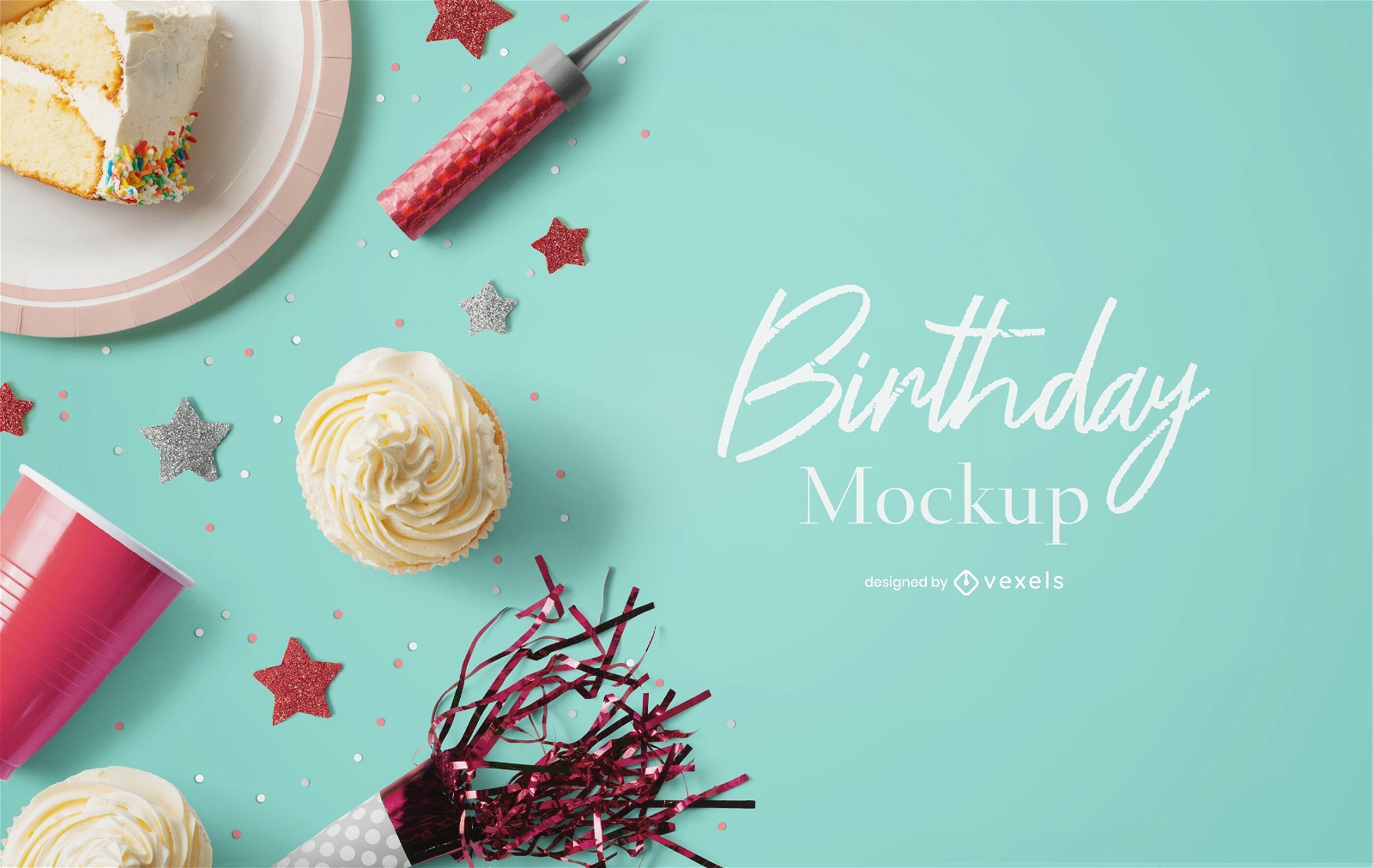 Party mockup psd composition