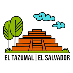 Tazumal monument illustration design PNG Design