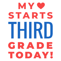 Third grade back to school lettering PNG Design