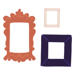 Ilustración de tres cuadros Diseño PNG