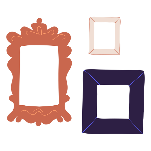 Three frames illustration PNG Design