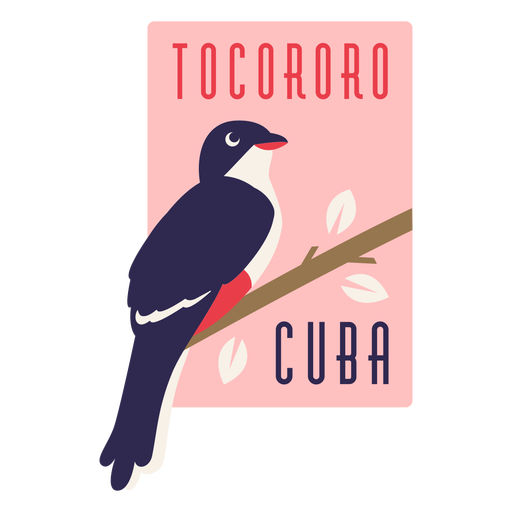 Design plano Tocororo cuba bird Desenho PNG