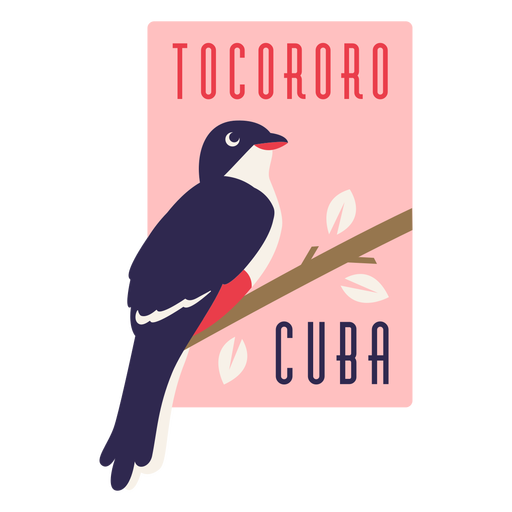 Tocororo cuba bird flat design