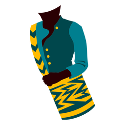 Traditional colombian clothing illustration Transparent PNG