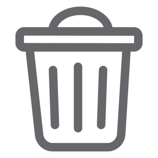 Trash bin icon flat PNG Design