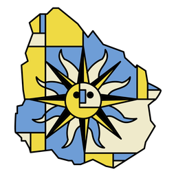 Desenho abstrato do mapa do Uruguai Desenho PNG