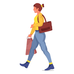 Compras de personaje de mujer Diseño PNG