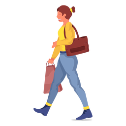Woman character shopping Transparent PNG