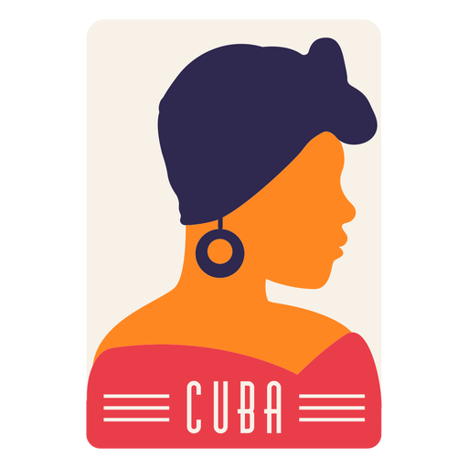 Frau Kuba Design Seitenansicht flach PNG-Design