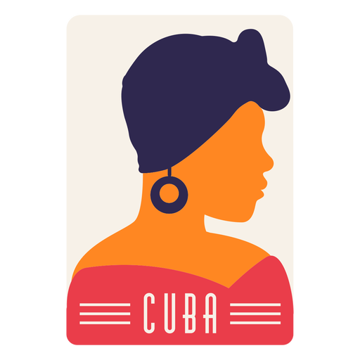 Woman cuba design side view flat PNG Design