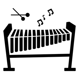 Design de instrumento xilofone preto Desenho PNG