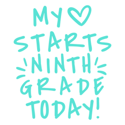 Ninth grade heart design lettering PNG Design