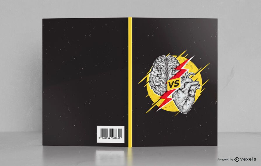 Design da capa do livro cérebro vs coração Design da capa do livro cérebro vs coração