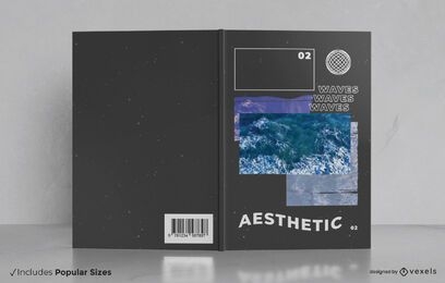 Aesthetic vaporwave book cover design