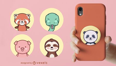 Animals cute popsocket set