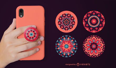 Mandala flowers popsocket set