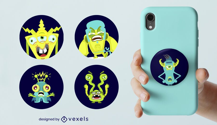 Cartoon monsters popsocket set Cartoon monsters popsocket set