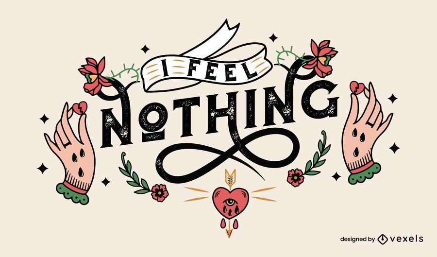 Download Feel Nothing Anti Valentines Lettering - Vector Download