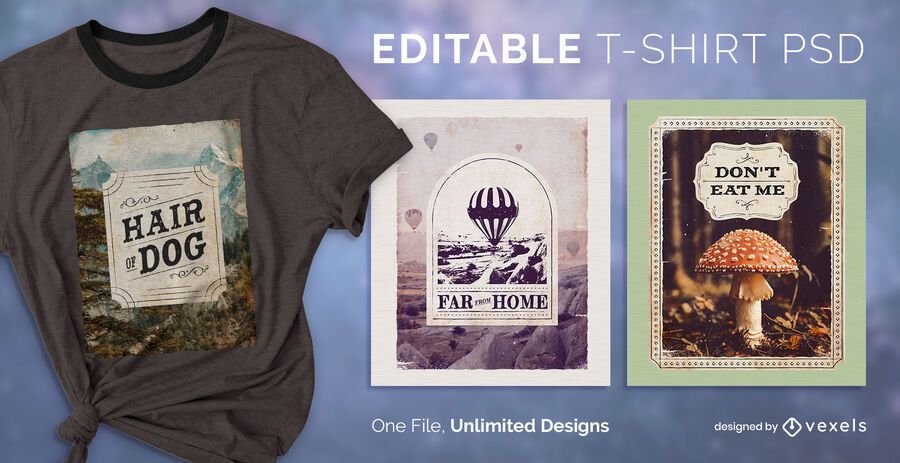 Etiqueta de diseño de camiseta PSD Etiqueta de diseño de camiseta PSD