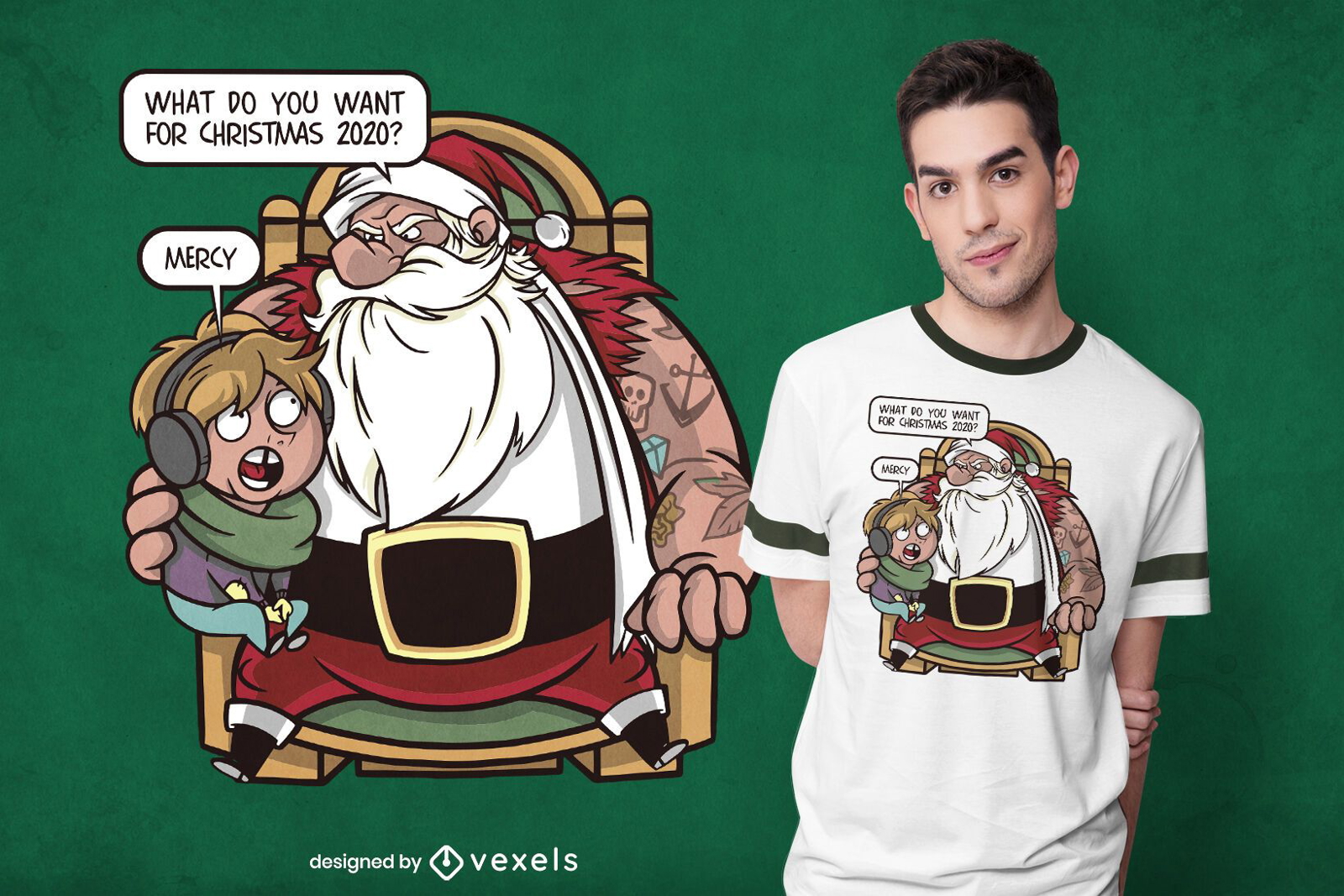 Diseño de camiseta navideña misericordiosa