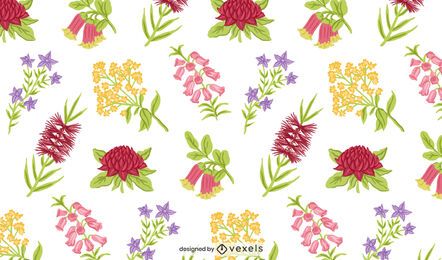 Australian native flowers pattern design