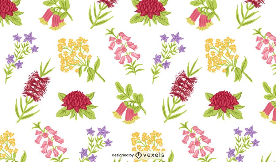 Australian native flowers pattern design Australian native flowers pattern design