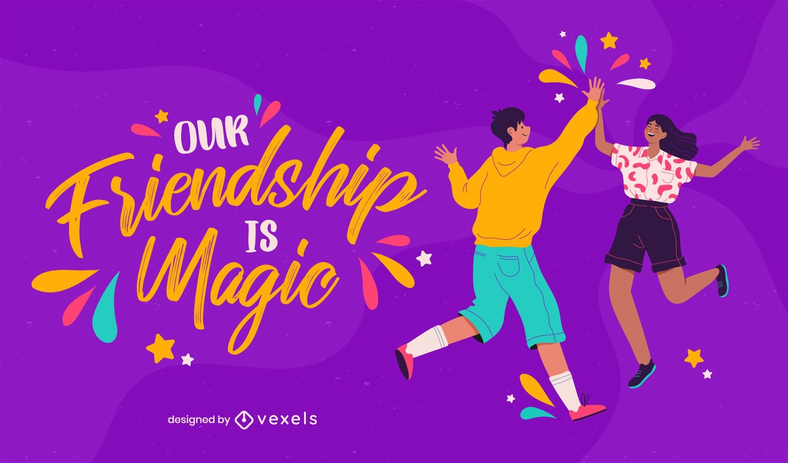 Magic friendship illustration design