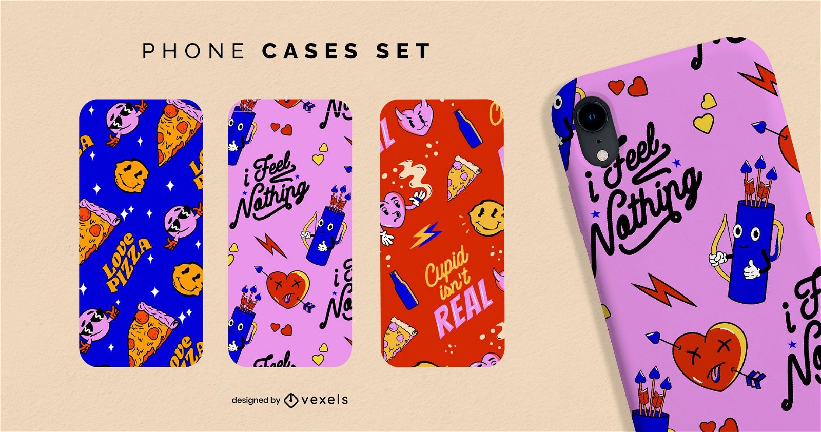 Anti valentines pattern phone cases set