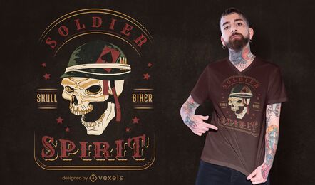 Desenho de camiseta de soldado de caveira Desenho de camiseta de soldado de caveira
