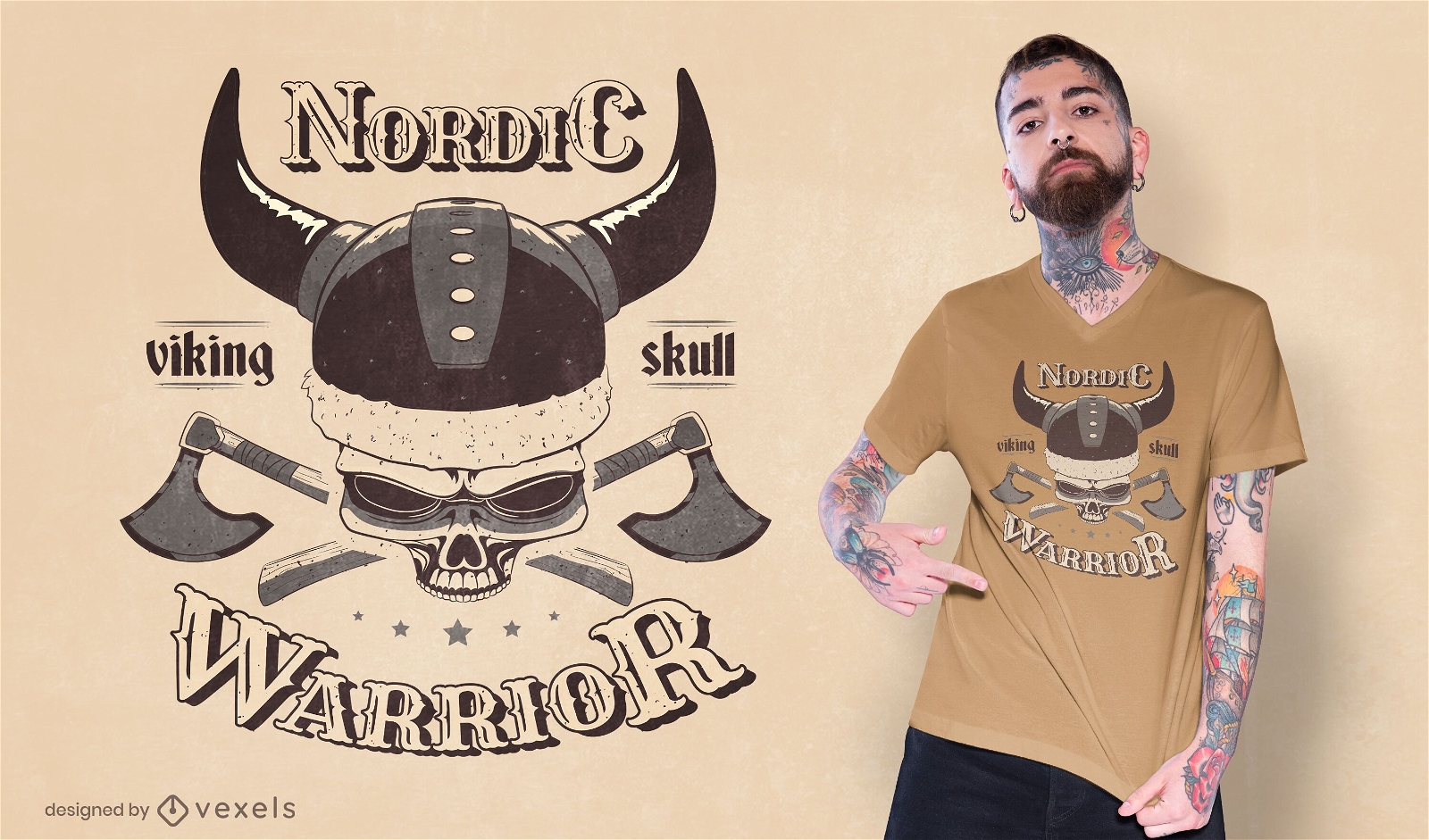 Skull viking t-shirt design