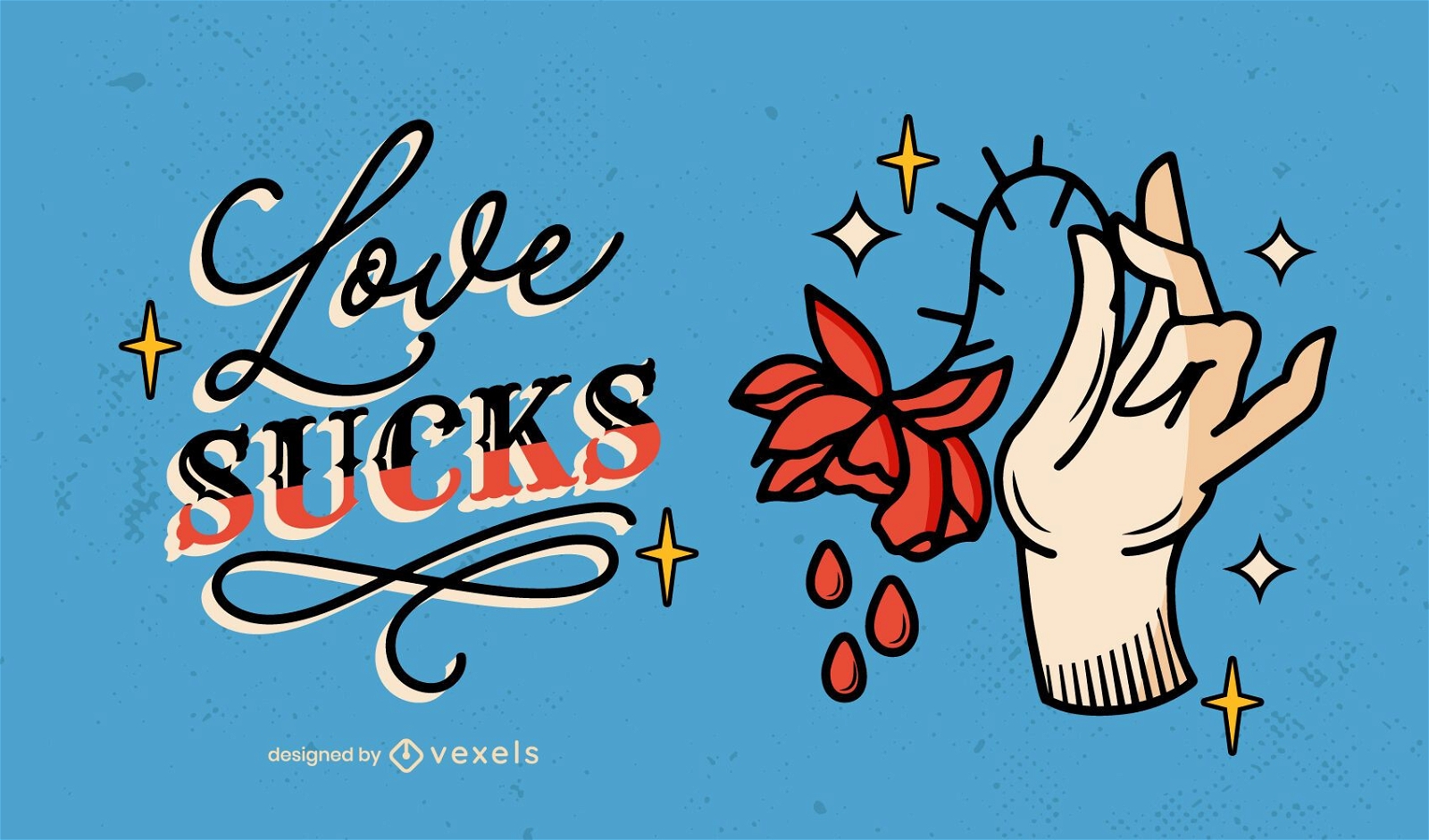 Love sucks anti valentines illustration