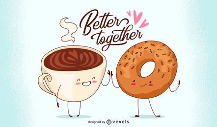 Melhor juntos design de ilustração