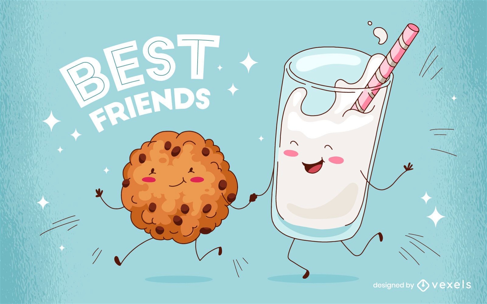 Diseño de ilustración de mejores amigos