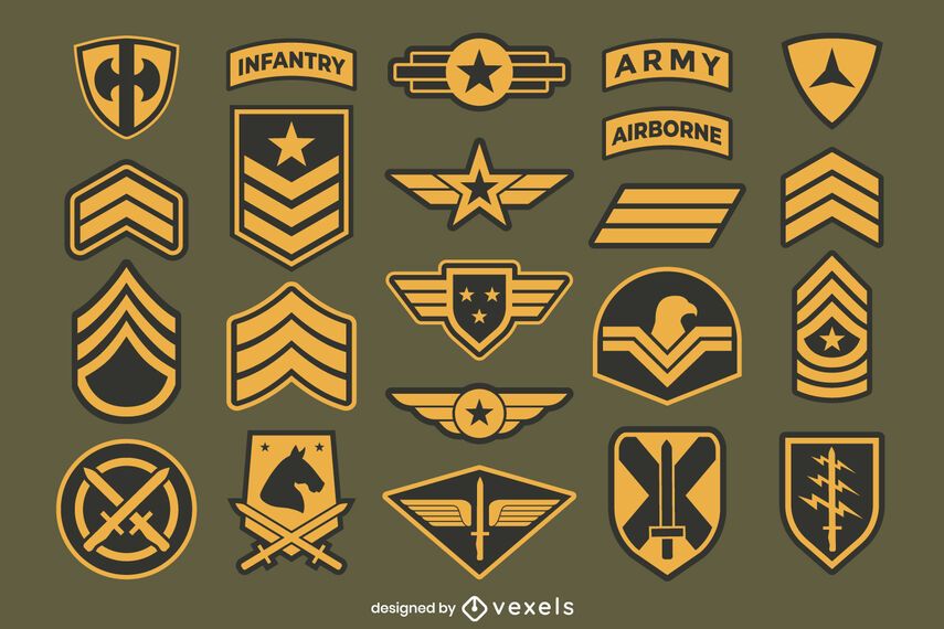 Download Army Patches Badge Collection - Vector Download