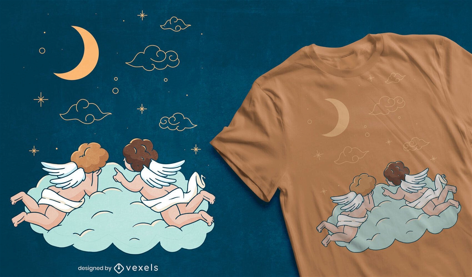 Baby angels t-shirt design